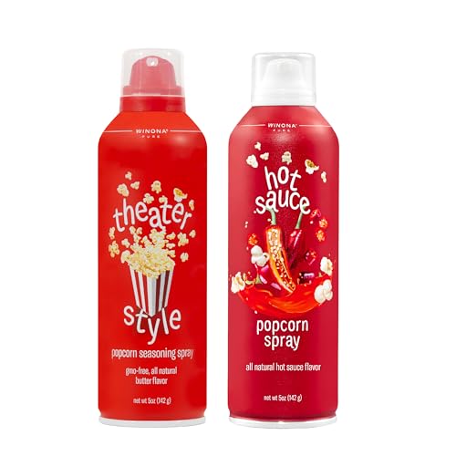 Winona Pure Popcorn Spray Pack (Butter & Hot Sauce) 5 oz x2