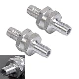 Lezed 2 Piezas 8mm Válvula de retención de combustible de Aluminio aleación, Válvula Antirretorno de Retorno de Combustible, non-return una manera gasolina Diesel valvula