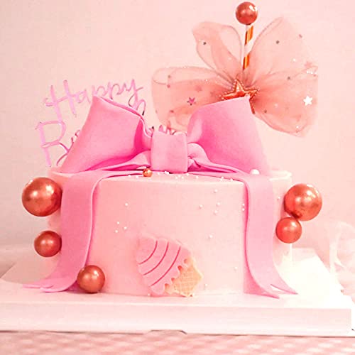 Pink Bow Cake Topper Bow Cake Decoration Baby Girl Cake Decoration Baby Shower Cake Topper For Girl Eva #TOP1