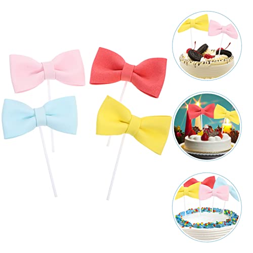 Abaodam 8 Peças Topo de Bolo Bowknot Picaretas de Bolo de Sobremesa Topo de Bolo Decoração de Bolo d