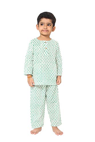 Image of Boys & Girls Cotton Night Suit, White, 7-8 Years | Baby Kids Sleep Suit, Pajama Set, Pack of 1
