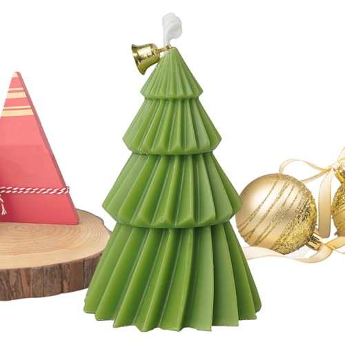Candela profumata natalizia | Candela profumata a forma di albero di Natale – Decorazione da tavolo fatta a mano per la casa di compleanno donna studio sala sala da pranzo celebrazione chiesa