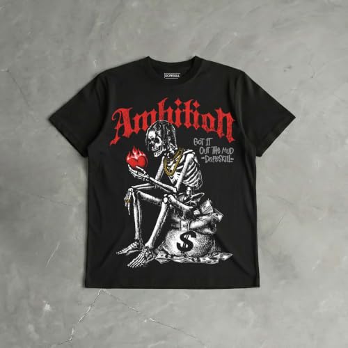 Image of DopeSkill Graphic Tee Streetwear Hip Hop Hypebeast Street Style Unisex T-Shirt Sneaker Colour Matching Shirts Horror Skeleton