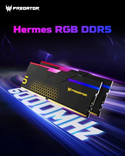 Image of Predator Hermes DDR5 RAM 48GB (24GBx2) 6000MHz CL28 PC5-48000 Intel XMP 3.0 AMD EXPO Compatible Computer Memory, Black - BL.9BWWR.661