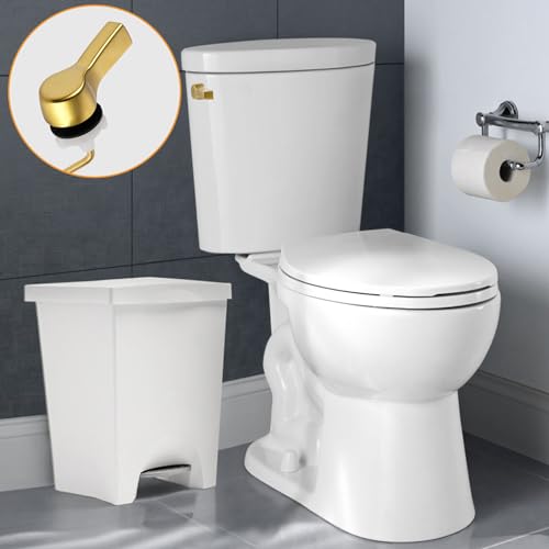 Image of Hibbent Universal Metal Side Mount Toilet Handle Kit, Brushed Gold