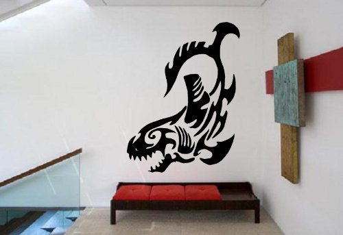 Shark Ocean Predator Sea Marine Animal Tribal Design Wall Mural Vinyl Decal Sticker M216 #TOP22