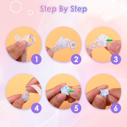 SUNNYCLUE 840 folhas 10 cores luminosas origami estrela papel dobrável rosa roxo amarelo azul verde