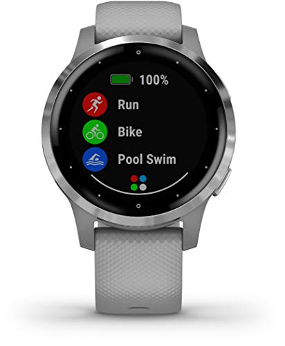 Garmin Unisex - Erwachsene vivoactive 4S , Silber/Grau, S, 010-02172-02