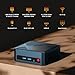 BOSGAME P5 Mini PC, AMD Ryzen 5 6600H Mini Computers, 24GB Dual Channel DDR5 512GB NVMe SSD, Quad Display Desktop PC, 2.5G LAN, Wi-Fi 6E, BT 5.2