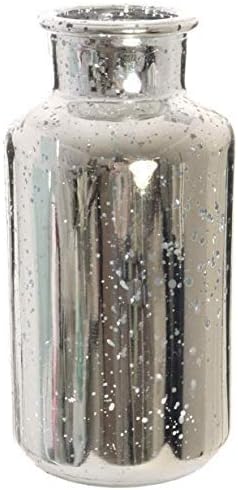 Lotuss Silver Splatter Glass Flower Vase Funnel Neck Vase