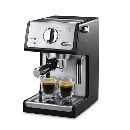 De’Longhi 15-Bar Pump Espresso Machine with Manual Milk Frother for Latte, Cappuccino, Black, ECP3420