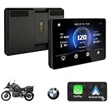 Qzonnect Schermo da 6,2 pollici in alluminio per moto per BMW R1200GS R1250GS R1300GS F850GS F900, CarPlay wireless e display automatico Android (senza staffa/nessun GPS autonomo), compatibile con