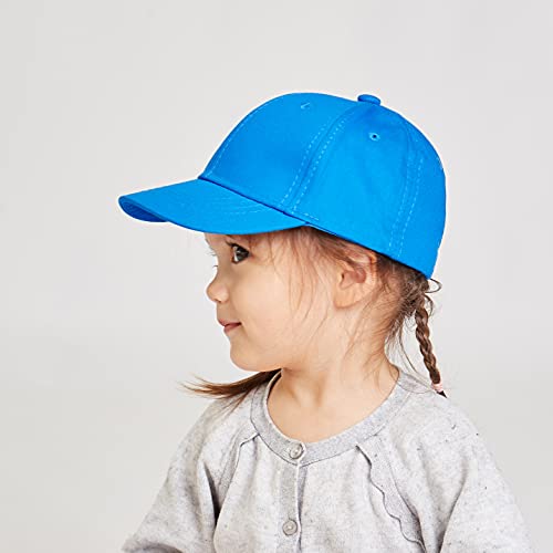 Langzhen Cotton Outdoor Toddler Girls Boys Plain Baseball Cap Baby Infant Structured Adjustable Hat For Kids Sun Hat (M-Blue) #TOP3