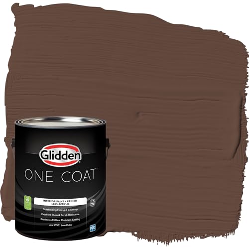 Glidden Interior Paint + Primer: Brown/Fudge, One Coat, Semi-Gloss, 1-Gallon