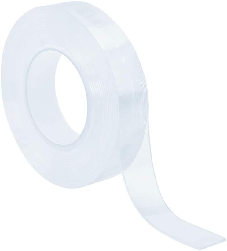 Traceless Washable Adhesive Tape,Reusable Clear Double Sided Anti-Slip Nano Gel Pads,Removable Sticky Strips Grip (5 Meters)