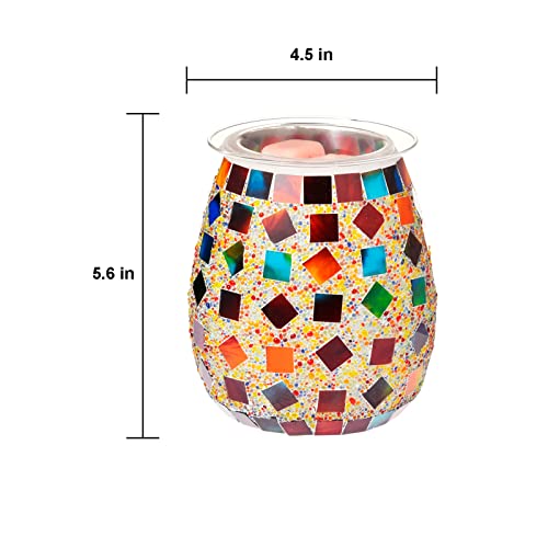 Dicimi Mosaic Glass, Wax Melt Warmer, Electric Oil Burner, Candle Wax Warmer, Wax Timer Warmer, Wax Warmer For Scented Wax, For Essential Oils Burner & Premium Wax Melts Burner（Colorful Sand Beach） #TOP5