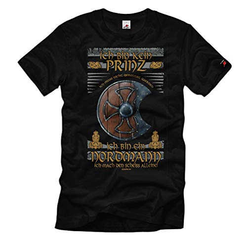 T-shirt médiéval Ich Bin EIN Nordmann Vikings Noir 3XL
