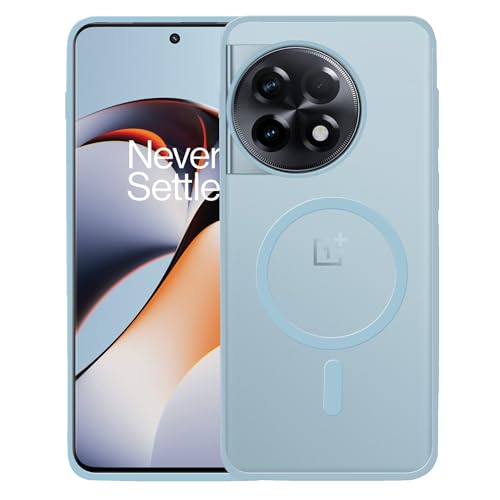 Image of amazon basics Luxury Paper Thin Case Cover for OnePlus 11R 5G | Matte Finish | Compatible with magsafe | (Blue, OnePlus 11R 5G)