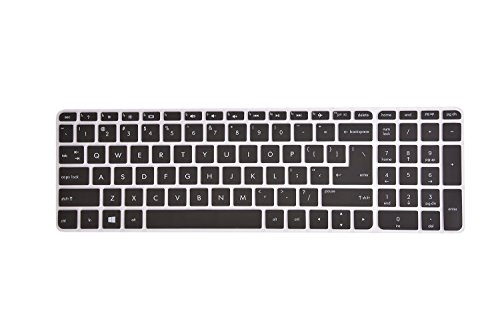 LEZE - Ultra Thin Silicone Keyboard Cover Skin Protector for 15.6 Inch HP Envy X360 m6-w,Envy m7-n,m7-u,Pavilion 15-ab 15-ac 15-af 15-as 15-au 15-ay 15-ak 15t-ae 15-ba 15-bc Semi - Black