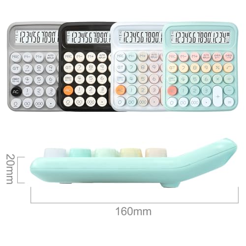 Image of Arsenio New Colorful Mechanical Calculator Easy to Press Button 12 Digit Large Display Calculator for School Office Business Home (Multicolor) (Design-07)