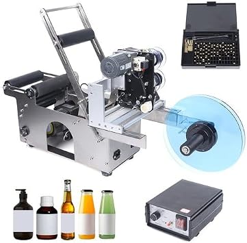MT-50D Labeller Round Bottle Labeling Machine Date Coding Machine Semi-Automatic,Used for Labeling Products with Small Batch Sizes and Variable Specifications65 * 45 * 55cm