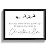 Farmhouse Framed Christmas Wall Decor Sign 12×165 May You Never Be Too Grown Up To Search The Skies On Christmas Eve Wall Art for Christmas Decorations Home Decor Black
