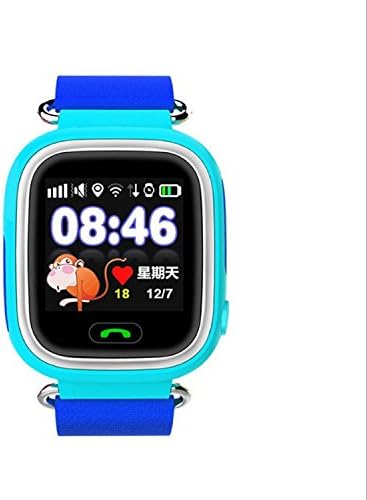 Q90 Tracker GPS/GSM/GPRS Precise Positioning Smart Watch for Kid Children Wristwatch SOS Support GSM phone Android IOS Call Finder Health Replay Chat Geofence Sound Guardian Anti Lost Watch(BLUE)