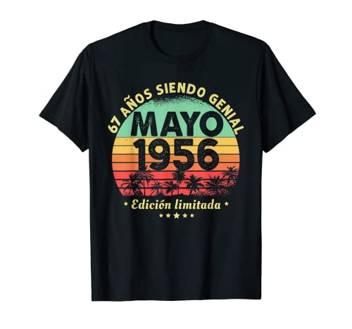 Hombre 67 Años Cumpleaños Regalo Hombre Mayo 1956 Mayo 67 Años Camiseta