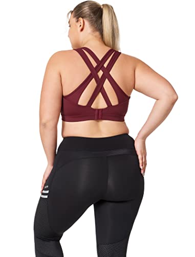 Image of Yvette Women High Impact Sports Bras Criss Cross Back Sexy Running Bra for Plus Size