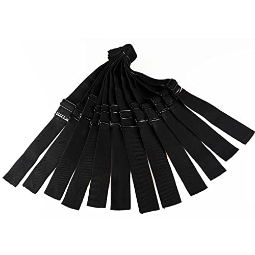 PIESOYRI 10PCS Adjustable Elastic Bands for Wigs, Adjustable Wig Straps, Non-Slip, Steady, Adjustable Wig Bands 14 X 1.18 Inches, Black