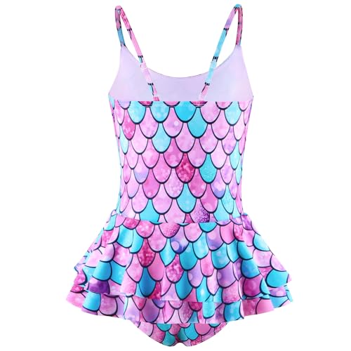 Girls One Piece Swimsuit Mermaid Swimwear Beach Bathing Suit, 4-12 Years3