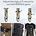 Tactical Molle Clips T-Mount Molle Webbing Key Holder, 2 Pack Multicam Tactical Clash Hook Carabiner Clip for Hanging Keys or Gloves