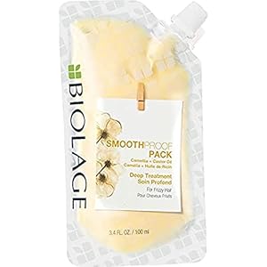 BIOLAGE-SmoothProof-Deep-Treatment-Pack-Multi-Use-Hair-Mask-With-Castor-Oil-Vegan-Paraben-Free-For-Frizzy-Hair-34-Fl-Oz Biolage Smooth Proof Deep Treatment Pack | Multi-Use Hair Mask Controls Frizz | With Camellia & Castor Oil | Vegan & Paraben-Free | For Frizzy Hair | 3.4 Fl. Oz