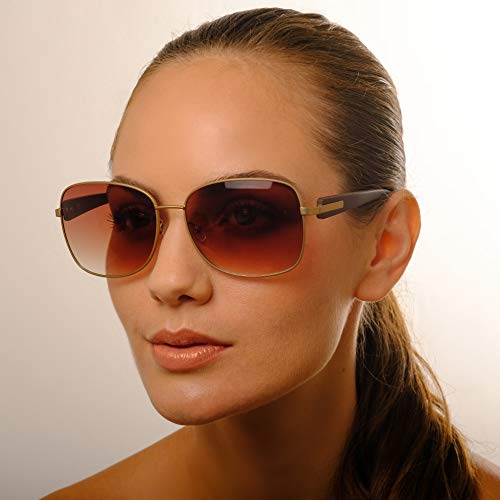 Óculos de Sol em Aço Dourado Fosco