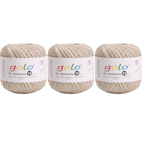 Image of golo 3 Balls Crochet Thread Size 10 Crochet Yarn for Hand Knitting 731