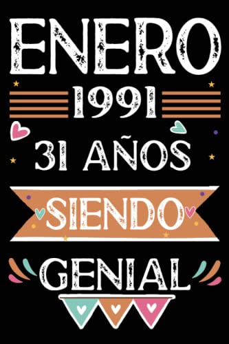 CUADERNO, Enero 1991, 31 Años Siendo Genial: 31 años. Libro de visitas, cuaderno, 110 páginas de felicitaciones, idea de regalo, regalo Para la esposa, novia, mujer, La madre