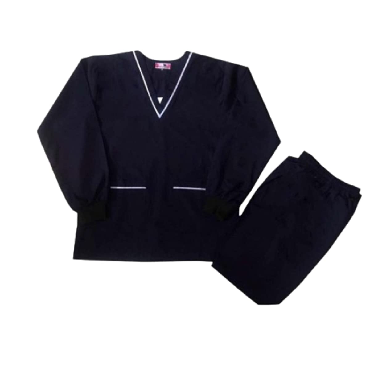 Hangerage SCRUB SUIT SET, FULL SLEEVES WITH RIB,V NECK, NAVY BLUE for Men and Women (XXL)