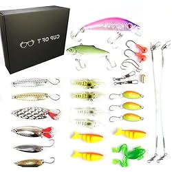 Señuelos Para Pescar Bagres Calendario de Adviento de pesca 2023, calendario de Adviento de señuelos de pesca, calendario de Adviento de aparejos de pesca con 24 equipos de pesca de agua dulce al azar, calendario de cuenta