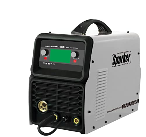 NEU!! SPARKER MIG 220GD LCD MIG MAG 220 GD Pro voll synergisches Schweißgerät mit für Steel-Aluminium-Schweißen Cover