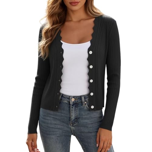 Cardigan court léger manches longues pull boutonné col V gilet fin