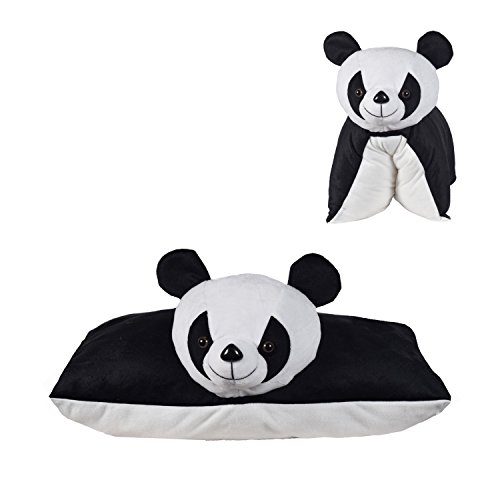 Image of Ultra 17 Inch Cute Baby Panda Folding Cusion Pillow Premium Plush Toy for Kids in Black & White | Snuggling and Playtime | Animal Toy | Birthday Gift | Anniversary | Christmas | Diwali | Home Decor