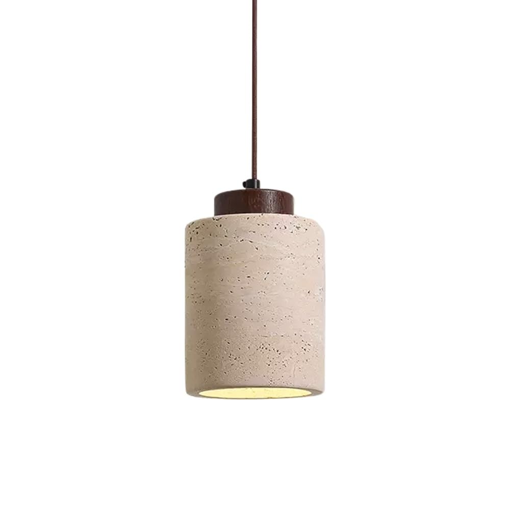 AWEITG Nordic Natural Stone Pendant Light - Mid Century Modern Hanging Ceiling Light Fixture for Dining Room, Kitchen Island, Bedroom, and Bathroom(Walnut Long)