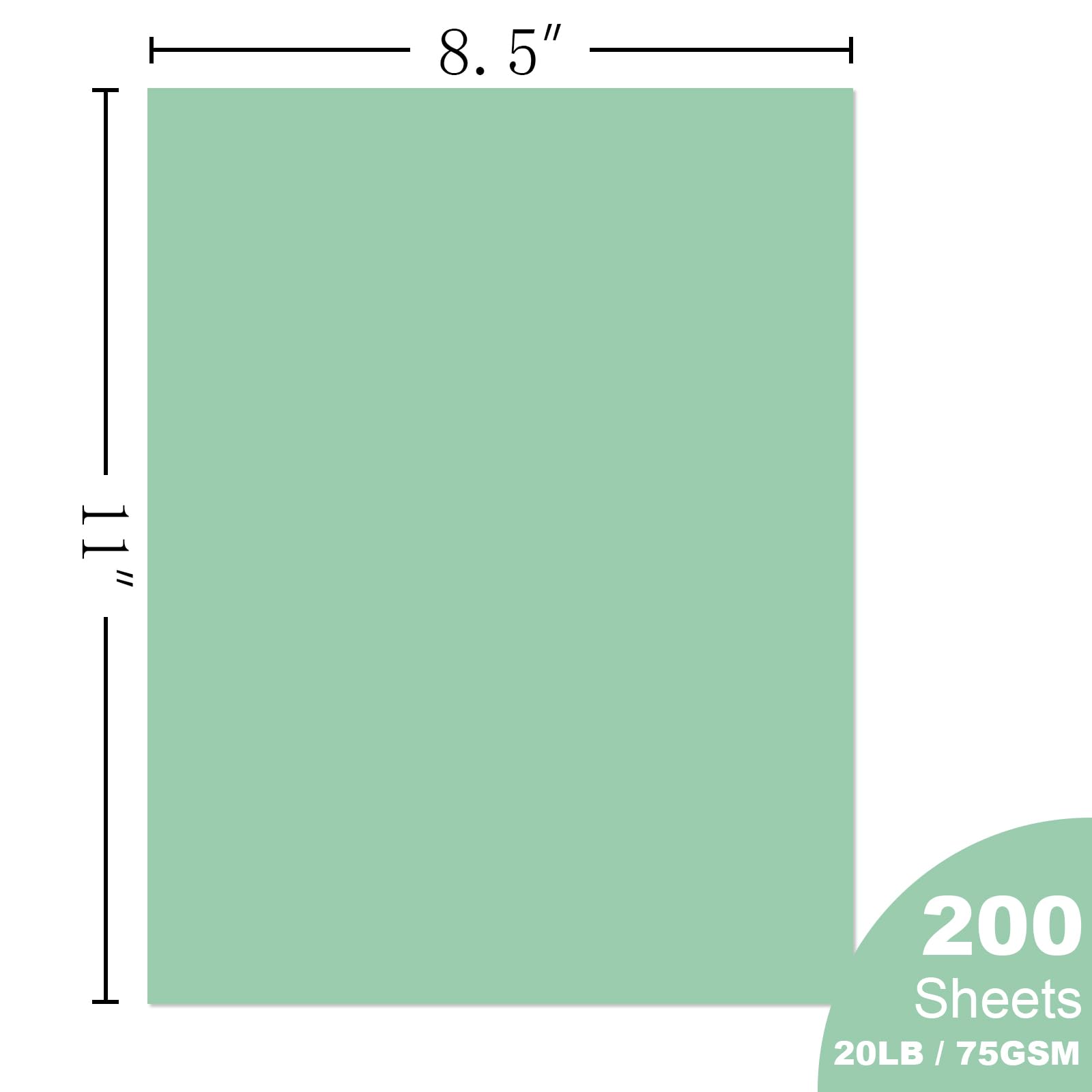 Woodlake Carta per fotocopie verde, carta colorata per stampante, 21,6 x 27,9 cm, 9,1 kg/75 g/m², carta per computer, 200 fogli, carta pastello multiuso, prodotta negli Stati Uniti