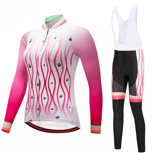 Maillot de cyclisme manches longues femme avec zip et rembourrage premium