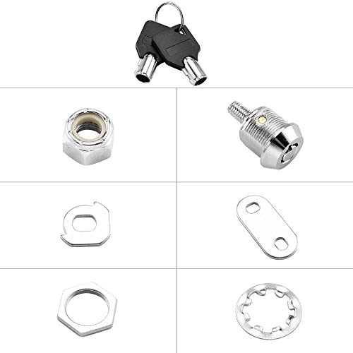 Kitmose Tubular Cam Lock Set With 5/8" Cylinder And Chrome Finish, 1 Pack Tubular Cam Lock With Keys, For Cabinet Lock Secure Important Files And Drawers, Keyed Different #TOP6