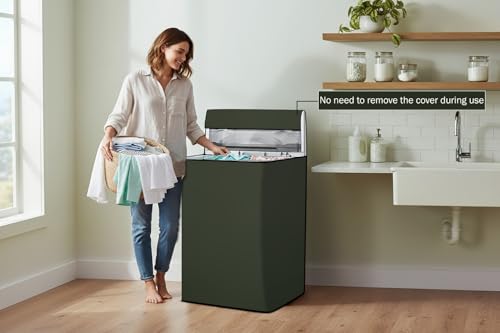 Image of Stylista Washing Machine Cover Compatible for Samsung 6.2 kg WA62M4100HY /TL Fully-Automatic Top Load Dark Military