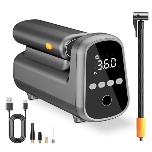 Portable Tire Inflator Air Compressor: SOWINK 2024 New 150 PSI Cordless Air Pump, 7800mAh Rechargeable Fast Inflation Electric Bike Pump for Adults Heavy Duty Electric Tricycle, Car, Motorcycles