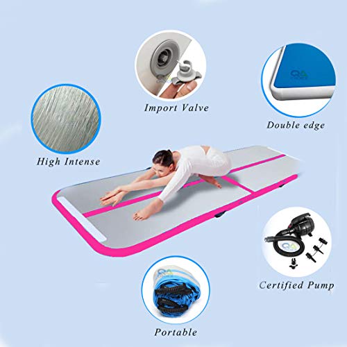 Cnsport Inflatable Air Gymnastics Mat Training Mats 10Ft13Ft16Ft20Ft Gymnastics Tracks For Home Usetraining,Pink,10Ft*3.3Ft*4In(3*1*0.1M) #TOP4