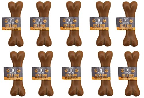 10 PACK DAILY EATS HEX A BONE DOG MEATY DENTAL PEANUT BUTTER TREAT BONE 90251