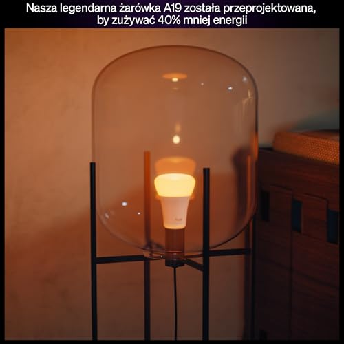 Żarówka Philips Hue Smart LED A60, White Ambiance, trzonek E27, 8,1 W, pełne spektrum światła 1000K–20000K, 1100 lumenów, przyciemnianie, działa z Alexa, Google Assistant i Apple Home, op. 2 szt.